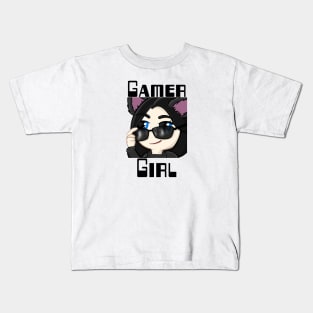 Gamer Girl, Wolf Girl Shade, Twitch streamer emote Kids T-Shirt